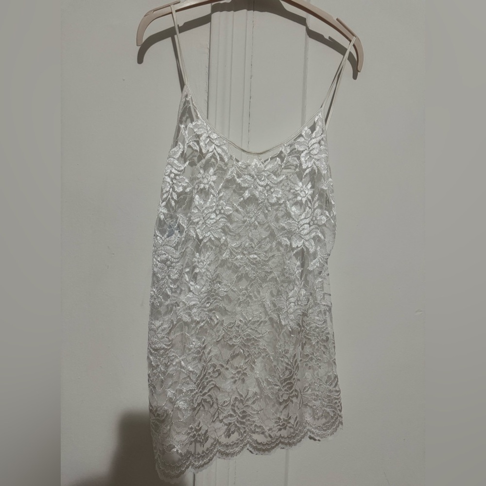 Vintage White Lace Cami Dress